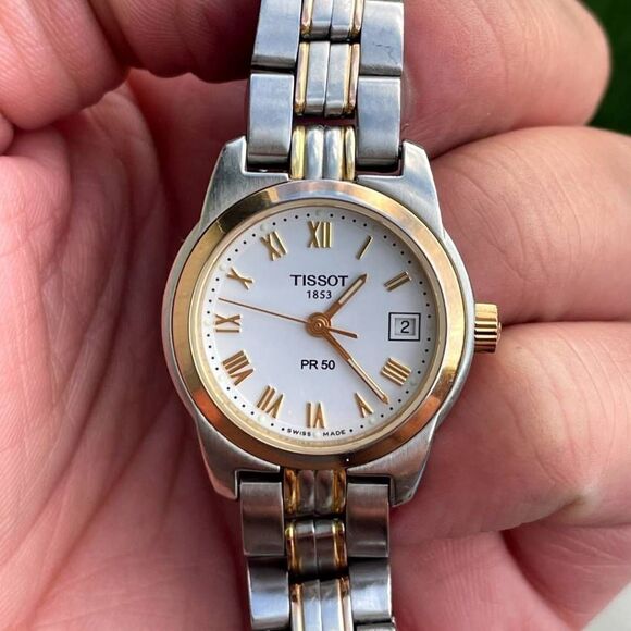 Vintage Tissot PR50 Women's Two Tone Swiss Gold Plated Stainless Steel Quartz Wa - Picture 1 of 8